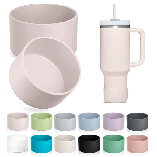 2-Pack Silicone Boot for Stanley Tumbler 40 oz 30oz 20oz & Hydro Flask 12-24oz - Cup Boot for Select Yeti, Simple Modern, Owala Water Bottle - Bottom Protector Cover Sleeve Fit Stanley Cup Accessories