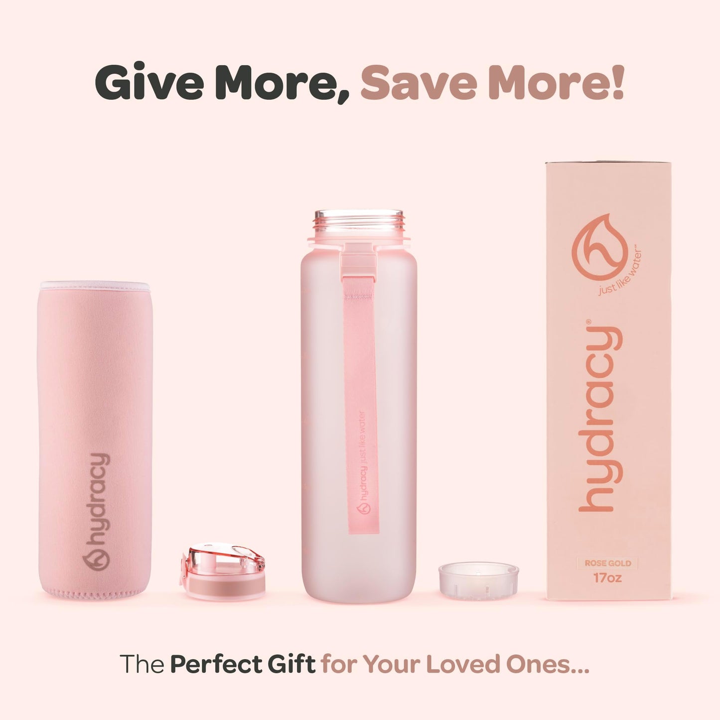 Hydracy 17 oz Motivational Water Bottle with Time Marker, Reusable Water Bottle With Strap, Leak Proof Chug Lid, Kids Water Bottle with Times to Drink and Fruit Infusion Strainer, Ideal Gift