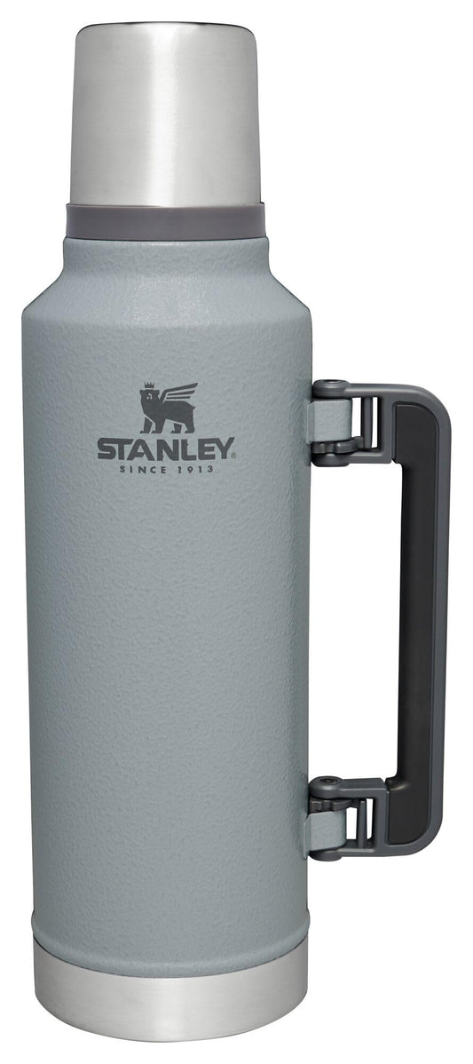 Stanley Classic Vacuum Insulated Wide Mouth Bottle - Hammertone Silver - BPA-Free 18/8 Stainless Steel Thermos for Cold & Hot Beverages - 2 QT