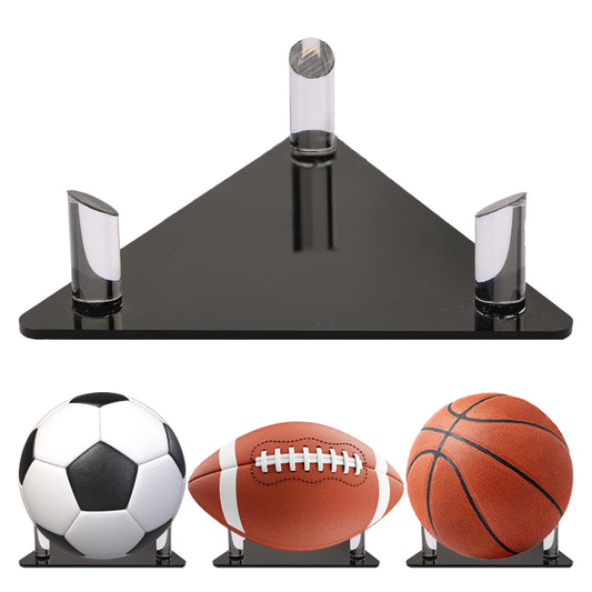 Acrylic Basketball Stand, Ball Holder Stand,Display Stand for Basketball /Football /Rugby/Volleyball/Soccer Ball-Sleek Anti-Slip Design (Black 2PCS)