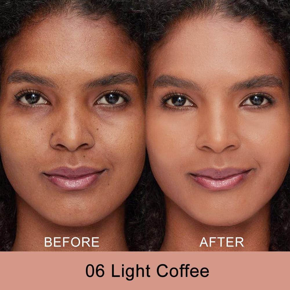 Kaely Pot Concealer Full Coverage, Under Eye Brightener Color Correcting Concealer for Dark Circles, Waterproof Foundation Face Makeup, Eye Ring Corrector de Ojeras, 06 Light Coffee