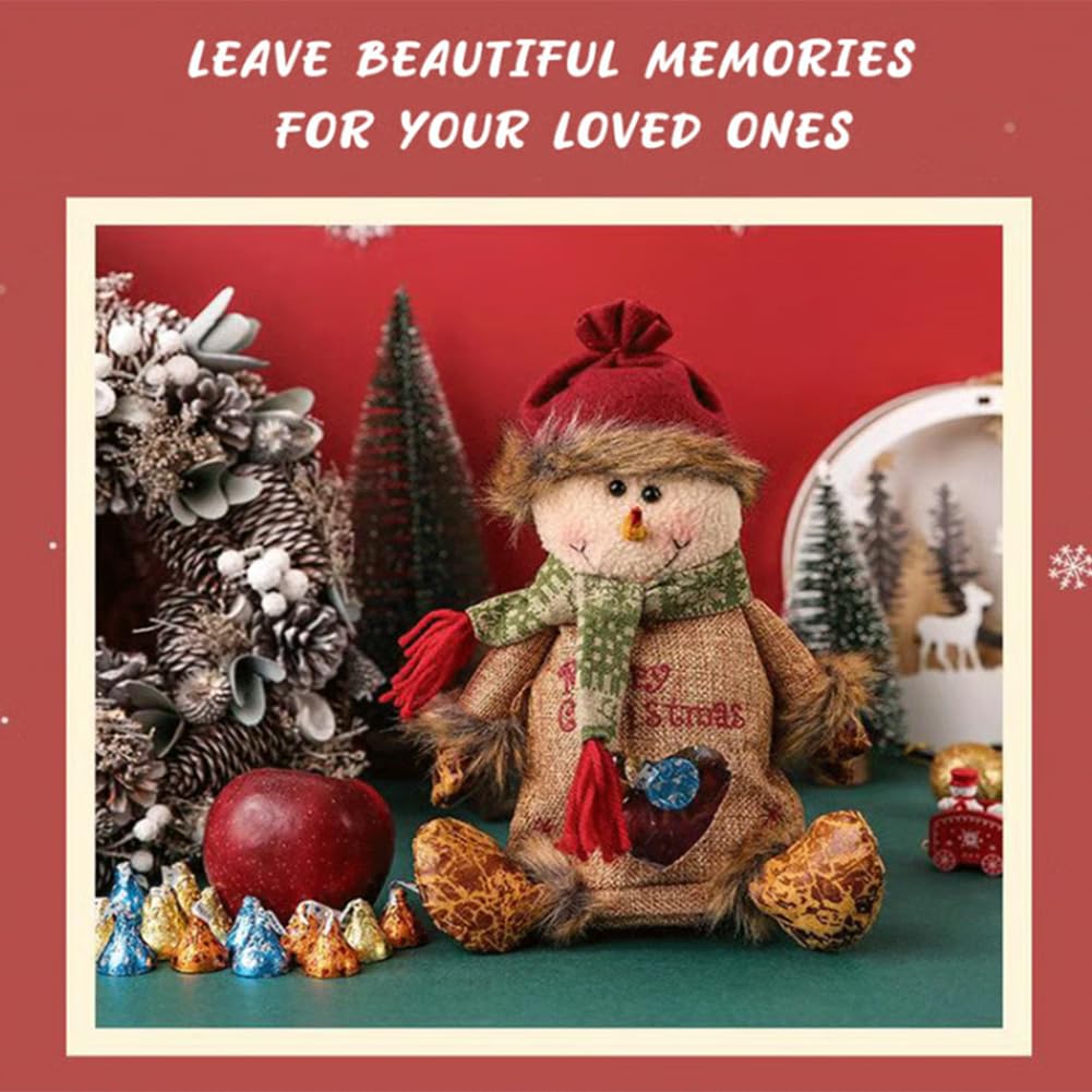 2025 New Christmas Gift Bags Zipper Design, Christmas Gift Doll Bags, Large Christma Gift Bags Bulk, Reusable Fabric Bags with Drawstring for Candy, For Candy, Apples (6PC)