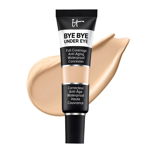 IT Cosmetics Bye Bye Under Eye Full Coverage Concealer - for Dark Circles, Fine Lines, Redness & Discoloration - Waterproof - Natural Finish – 14.0 Light Tan (W), 0.4 fl oz