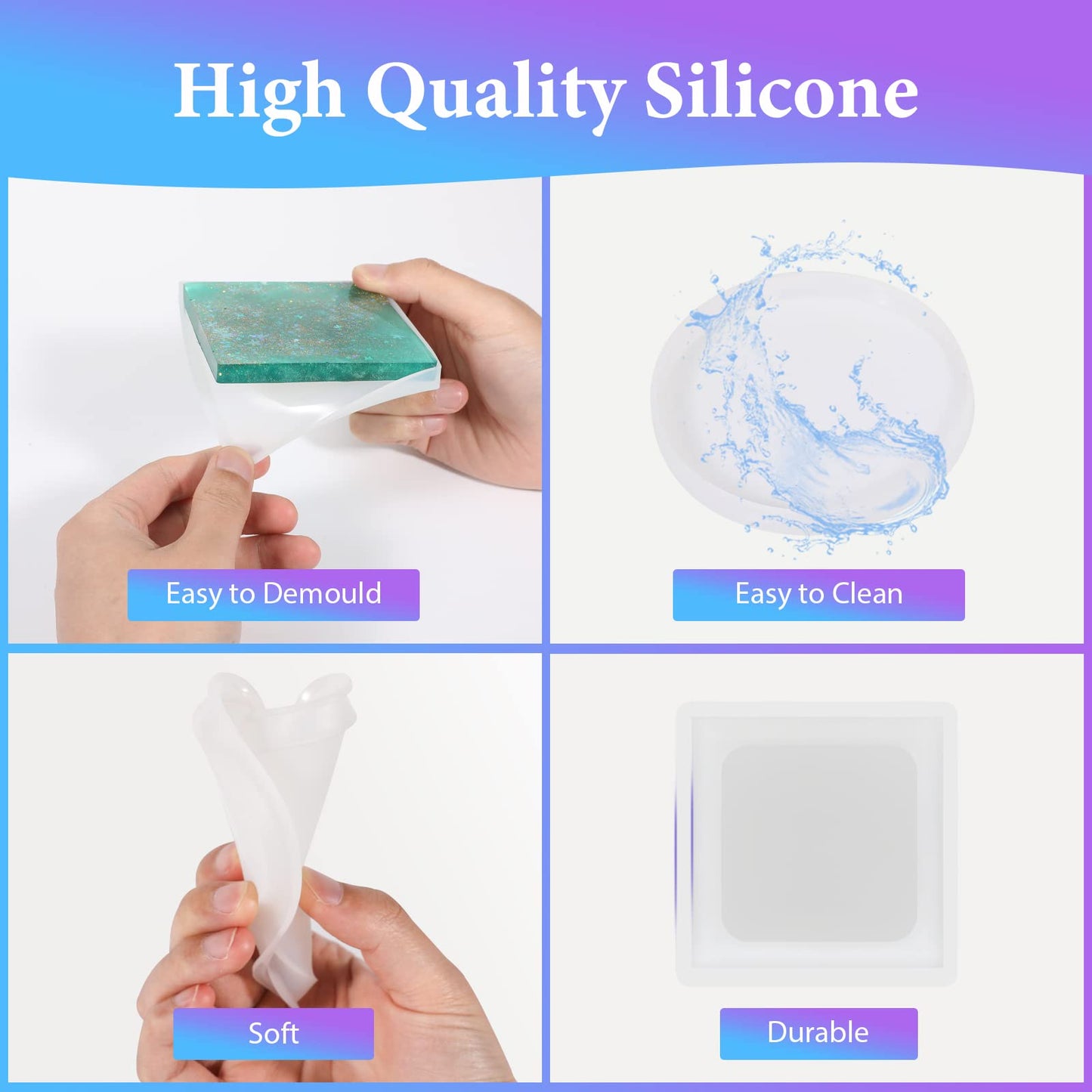 KISREL Resin Molds Kit 12PCS, Epoxy Resin Silicone Molds, Resin Mold Including Cube, Pen Container, Pyramid, Tray, Love, Round, Square, Ball, Flowerpot, Cuboid, Crystal