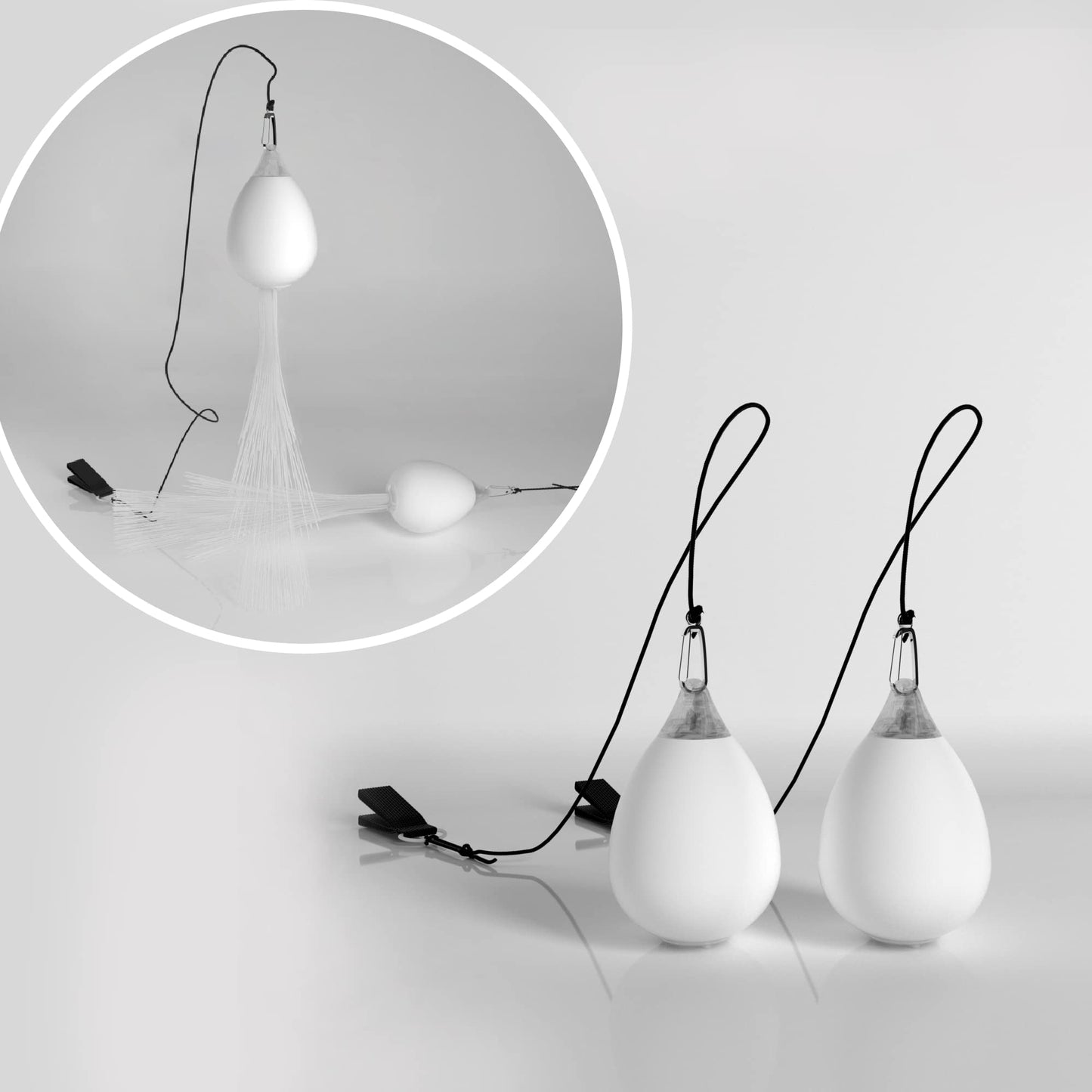 LED POI Balls Fiber Optic Lights USB Rechargeable 20 Vibrant Color Light Modes and Flashing Patterns Soft Spinning Balls Poi LED Optic Fiber Light Poi and More