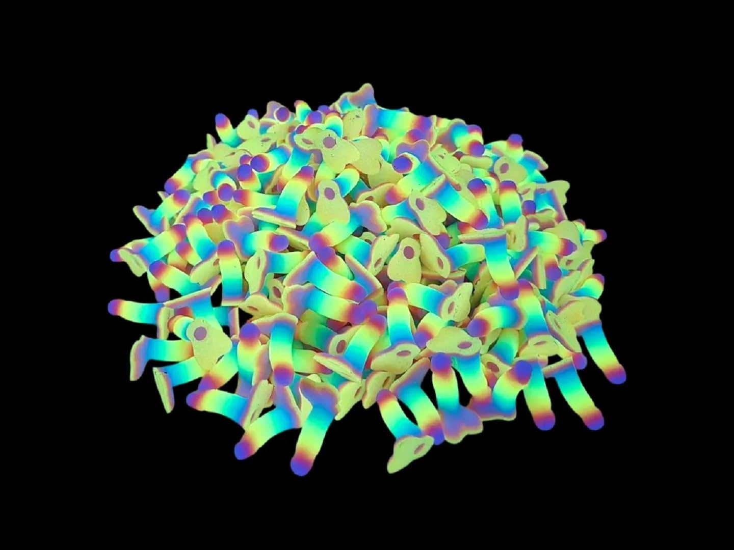 Bag of Dicks - Glow in The Dark Tiny Penis Dick, Rainbow Glowing Dick in Bulk for Party Favors, Bachelorette Gag Gift, Funny Prank Joke, Risque Novelty Items (Pack of 50)