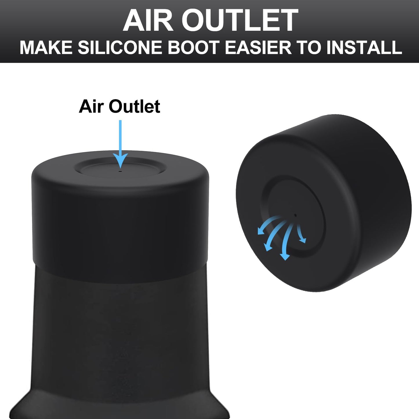 Affute Protective Silicone Boot for Stanley Quencher H2.0 40 30 20 oz & IceFlow Flip 30 20 oz, BPA Free Anti-Noise Anti-Scratch, Stanley Cup Protector Sleeve Cover Boot (Black)