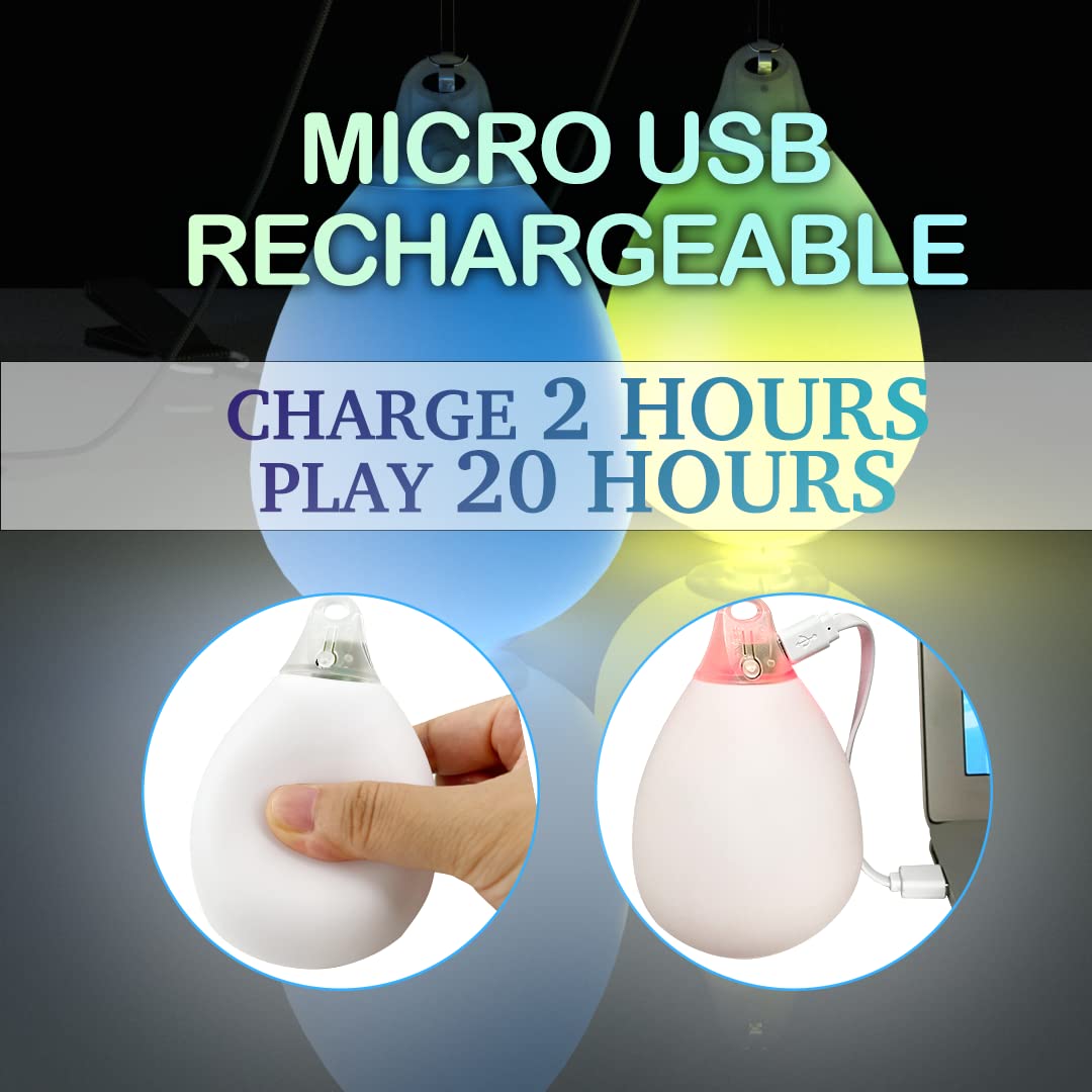 LED POI Balls Fiber Optic Lights USB Rechargeable 20 Vibrant Color Light Modes and Flashing Patterns Soft Spinning Balls Poi LED Optic Fiber Light Poi and More