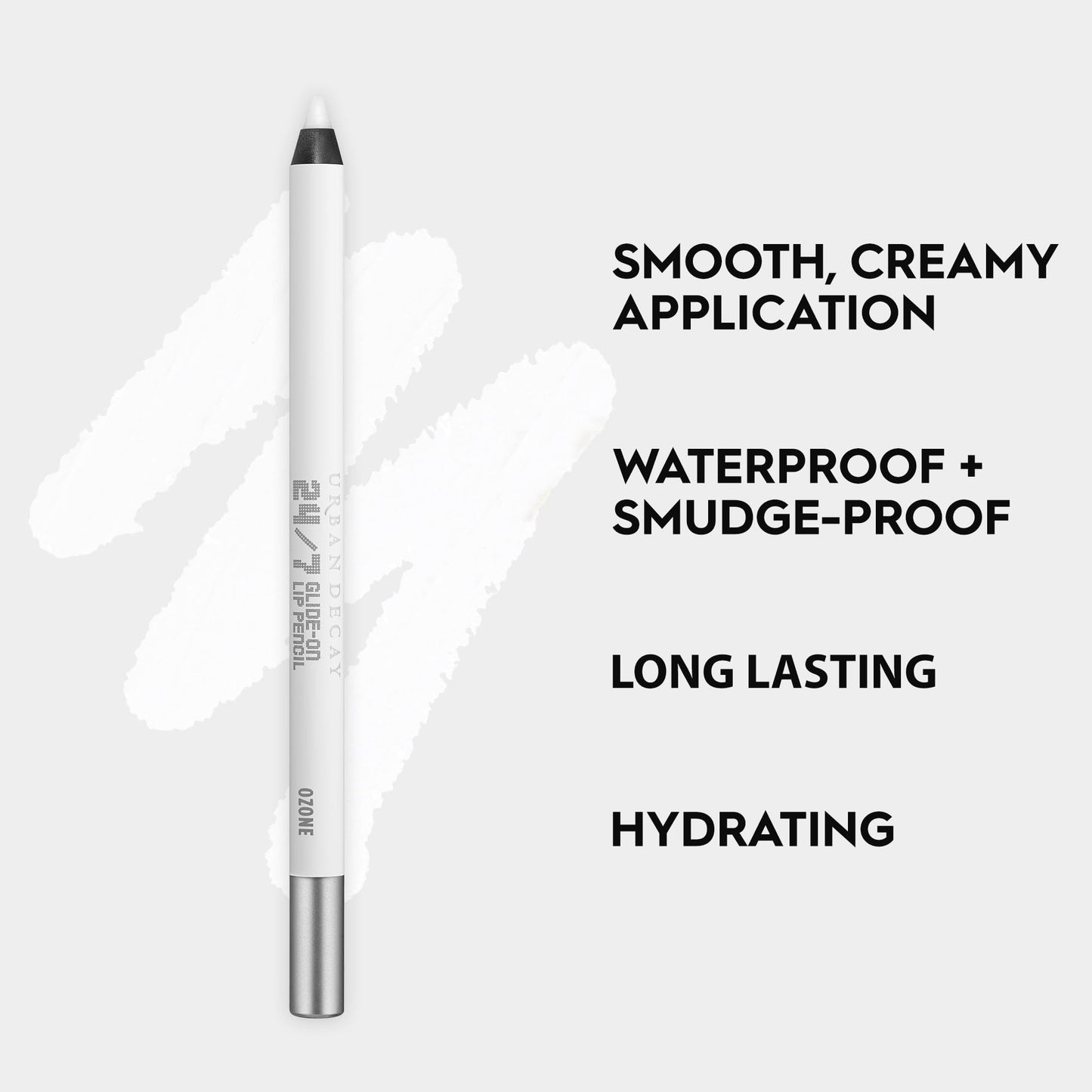URBAN DECAY 24/7 Glide-On Waterproof Lip Pencil (Ozone - Clear), Smudge-Proof, Longwearing Lip Liner, Smooth & Creamy Colors, Moisturizing Formula with Vitamin E - 0.04 oz