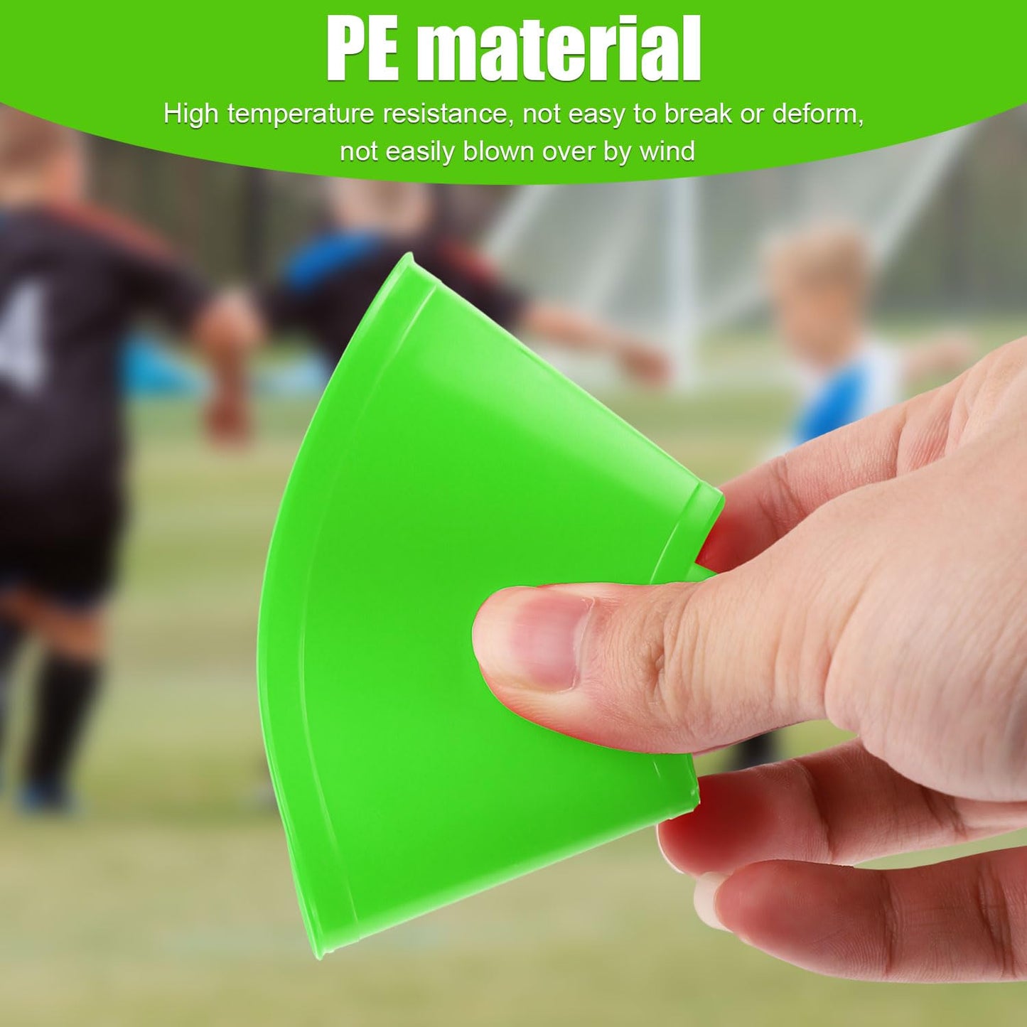 XIHIRCD 25pcs Soccer Cones for Sports Training, Mini Football Cones with Mesh Bag, Flexible Agility Practice Cones Drills Training Plastic Cones for Basketball Running Sports Games Kids Skating(Green)