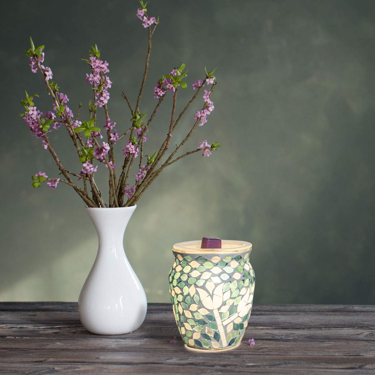 Scentsationals Wax Melt Warmer, for Scented Wax Melts - Mosaic Collection Garden Delight - Fragrance Cubes and Tarts