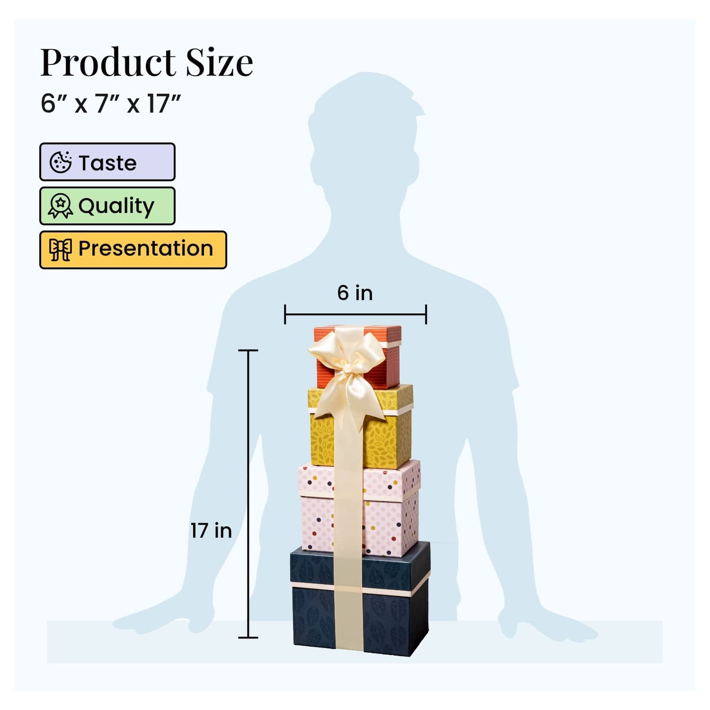 Broadway Basketeers Gift Basket Tower for Birthdays, Appreciation, Thank You, Get Well Soon, Sympathy, Care Package, College, Food Delivery for Women, Men