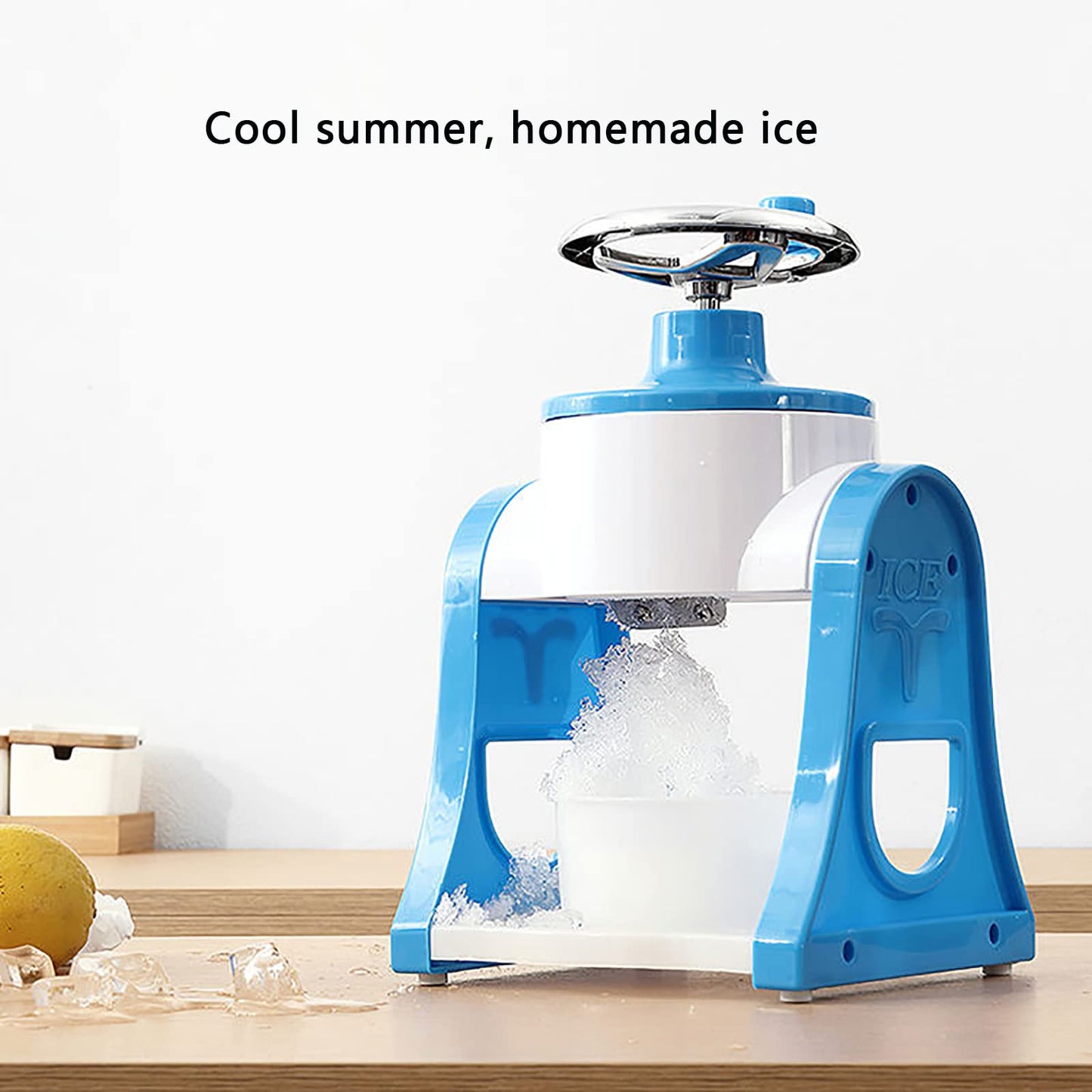 PAILON Mini Manual Ice Crusher, Household Hand Crank Ice Shaver Machine, Portable Ice Shaver and Snow Cone Machine, for Snow Cone, Slush, Shaved Ice