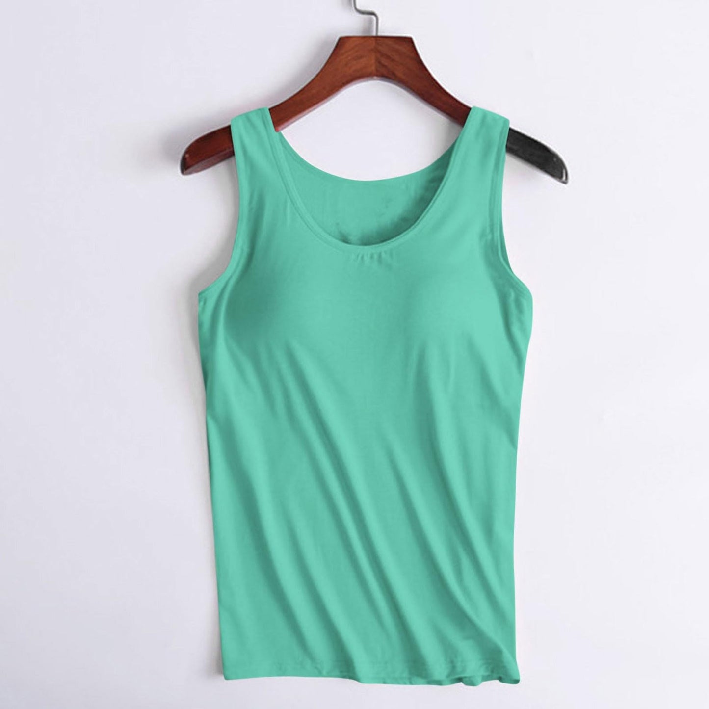 Deals of The Day Clearance Prime, Tank Top Sports Bra, Built in Bra Tank Tops for Women 2024 Summer Casual Adjustable Spaghetti Strap Camisole Plus Size Cotton Padded Workout Tops