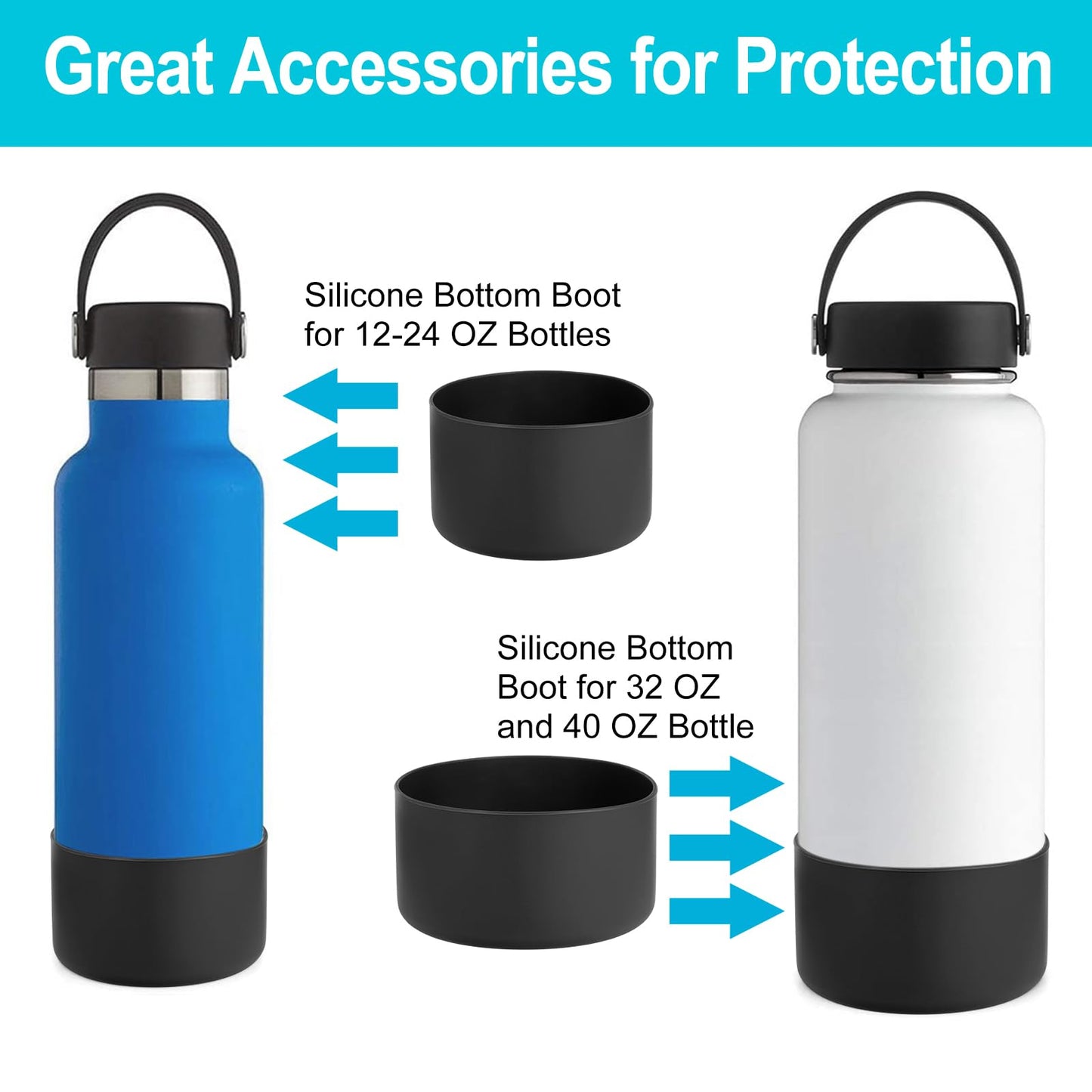 DBIW Boot for Hydro Flask 12-24 OZ Water Bottle/Stanley Tumbler, Bottom Boots for Hydroflask Sports Water Bottles, Silicone Bottom Cover Sleeve (Starfish, Fits Stanley Cups + Hydro 12-24 oz)