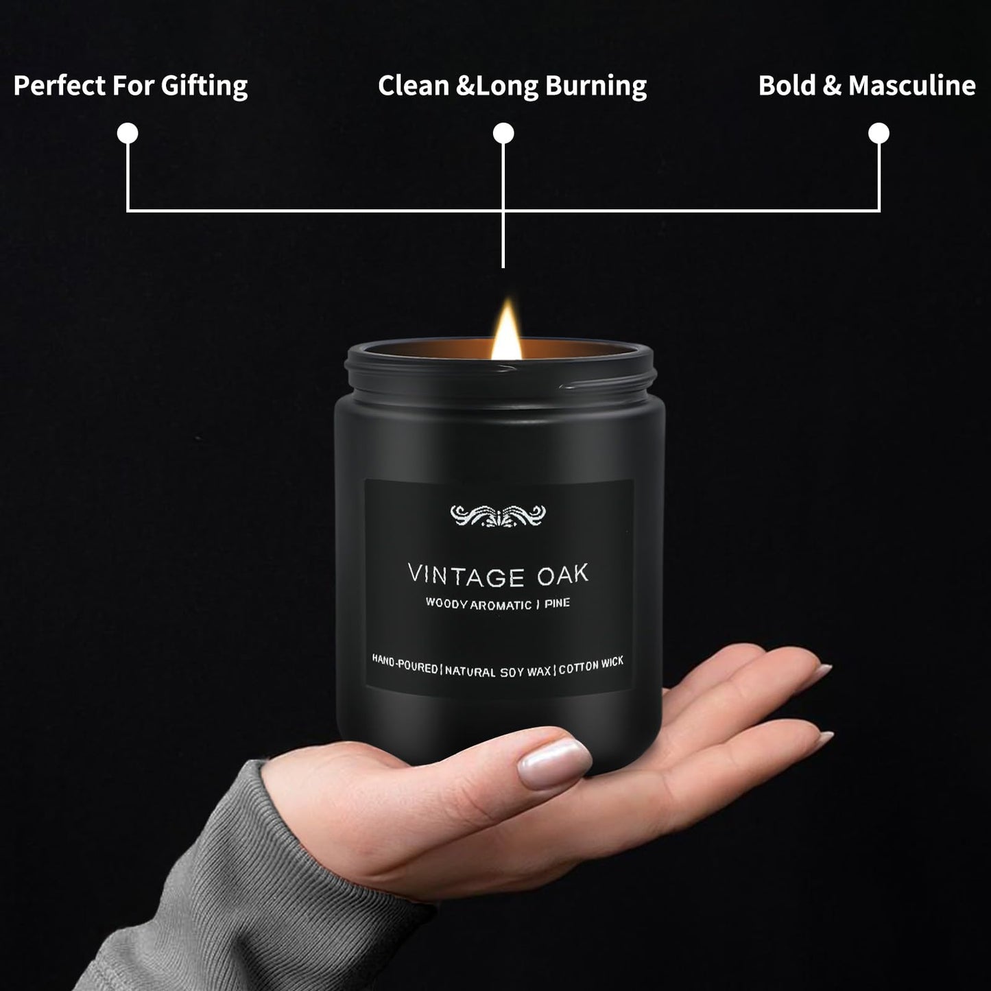 6 Pack Candles for Home Scented Aromatherapy Candles Gifts Set for Men, Men Candle Set, 42 oz 300 Hour Long Lasting Candles, Gifts for Mens, Birthday, Anniversary Present