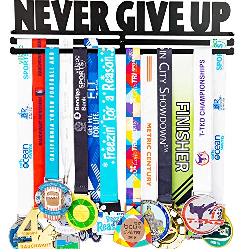 Miayork Medal Holder Display Hanger Rack Frame for More Medals-Sports Medal Hanger and Ribbon Display Holder Rack with Easy Hanging Bars,soccer medal hanger display