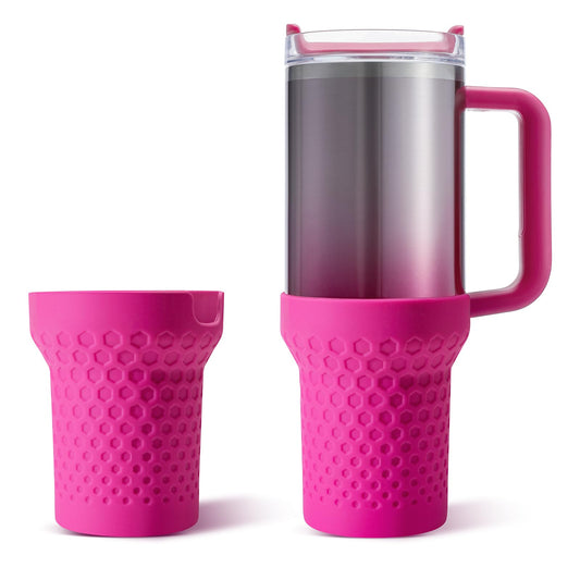 Thxbag Silicone Boot for Stanley Cup 30oz / 20oz, Hot Pink Neon Boot Sleeve Cover Fit with Stanley H2.0 and Quencher Adventure Tumbler Accessories (30 oz & 20 oz, Hot Pink)