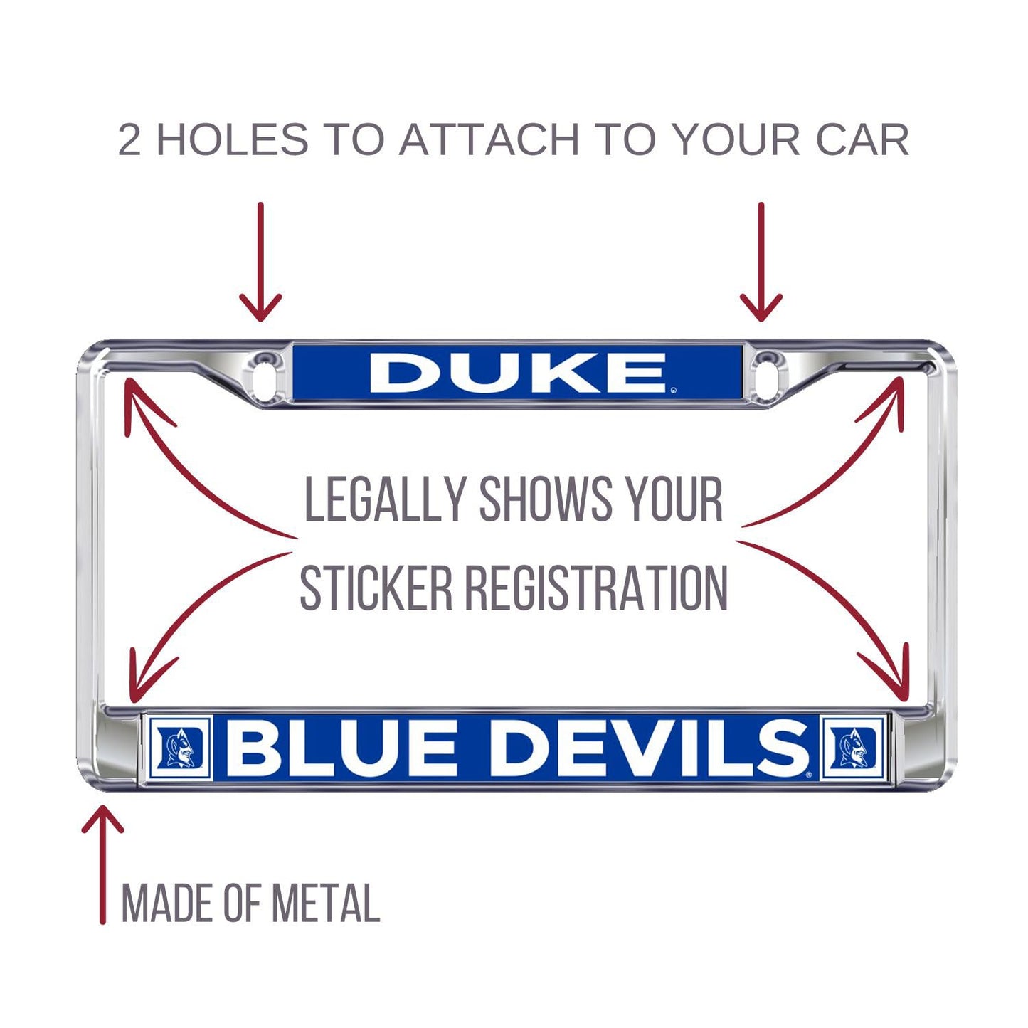 Decorvo Duke License Plate Frame - Duke Blue Devils Car Truck Accessory