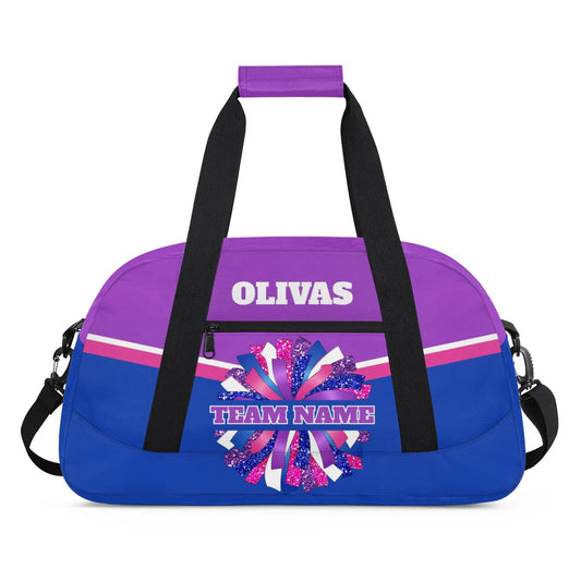Personalized Cheerleader Bag Dance Bag for Girl, Custom Team Bag Gym Bag Sport Duffel Bag, Weekender Bags Travel Bag for Cheer Team Blue Pink Purple Glam
