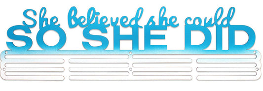 Lapetale Fashion She Believed She Could SO SHE DID Medal Hanger Display,Medal Holder Upgraded New for Sports,Cheer,Gymnastics,Soccer,Softball,Marathon
