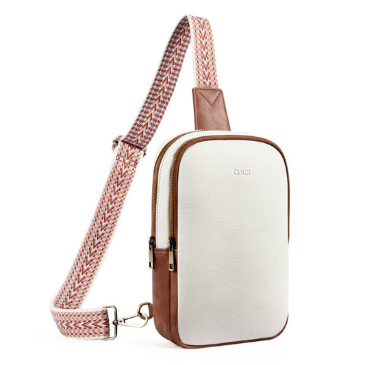 CLUCI Crossbody Bags for Women Leather Large Cross Body Bag Sling Backpack Crossbody Backpack Trendy for Travel Hiking
