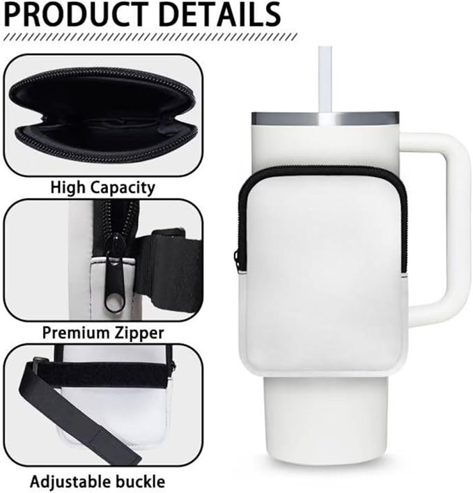 Axolotl Stanley Cup Pouch with Adjustable Strap Water Bottle Storage Bag for 40oz IceFlow Tumbler Pouch for Stanley Accessories Purple