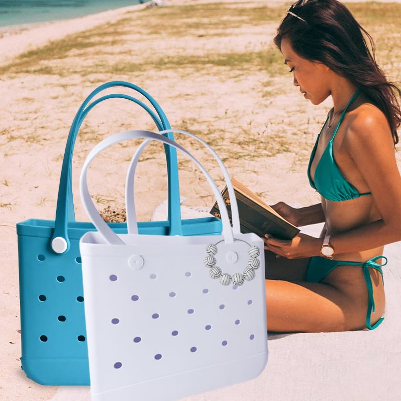 Rubber Beach Bag Sports Charms Volleyball Bag Bogg Bag Volleyball Accessories for Women Volleyball Coach Player Sports Charms for Large Bogg Accessories for Handbags Wooden Beads Charm