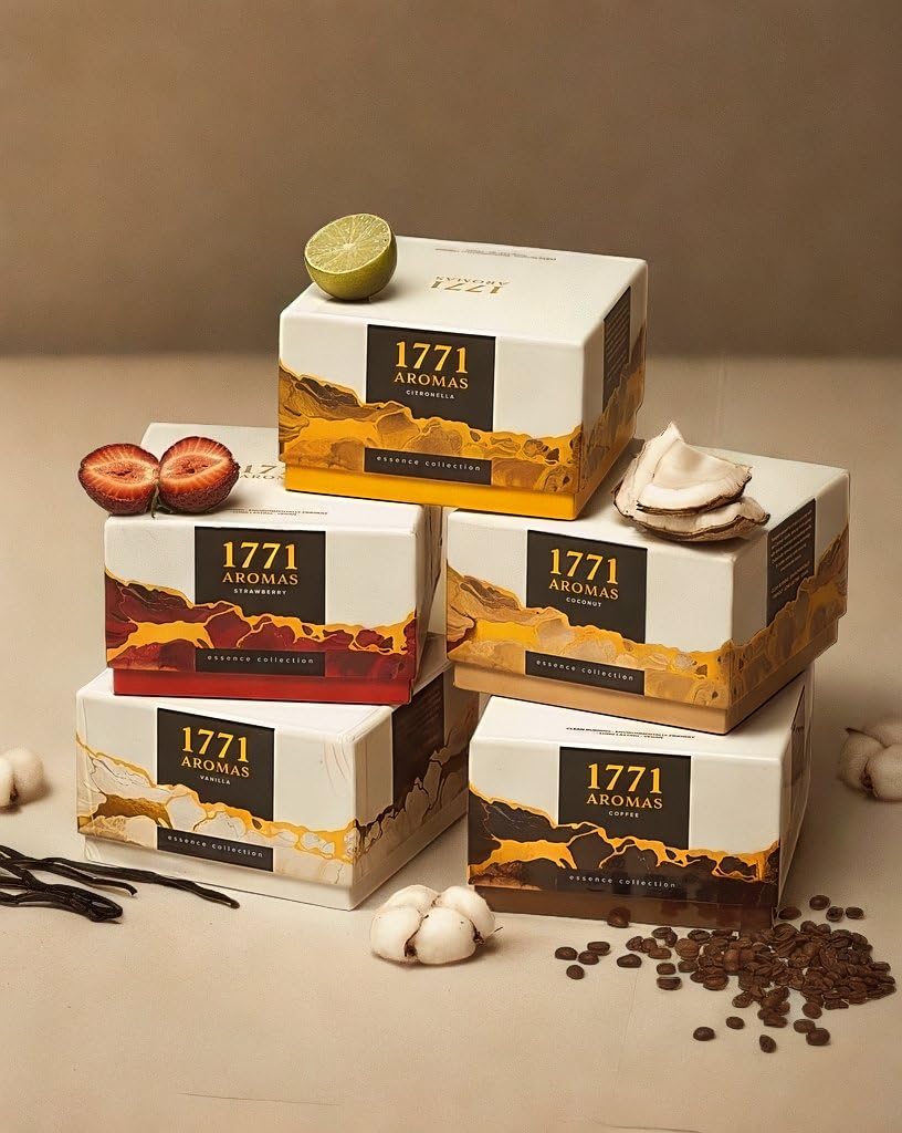 1771 Aromas Vanilla Scented Candles - 100% Natural Soy Wax - Large 3 Wick Jar Candle - Up to 50 Hours Burning Time - Candles for Home - Gift-Ready Candle for Men & Women - Aromatherapy Candles
