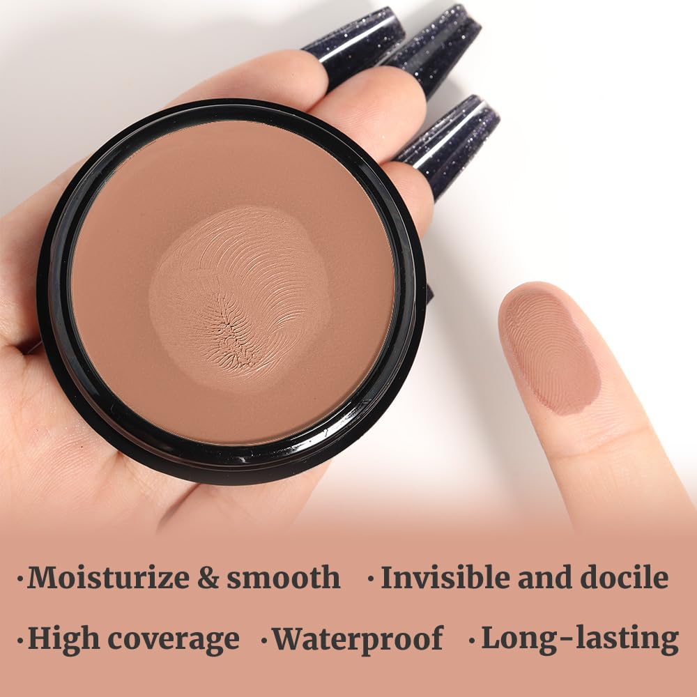 Kaely Pot Concealer Full Coverage, Under Eye Brightener Color Correcting Concealer for Dark Circles, Waterproof Foundation Face Makeup, Eye Ring Corrector de Ojeras, 06 Light Coffee