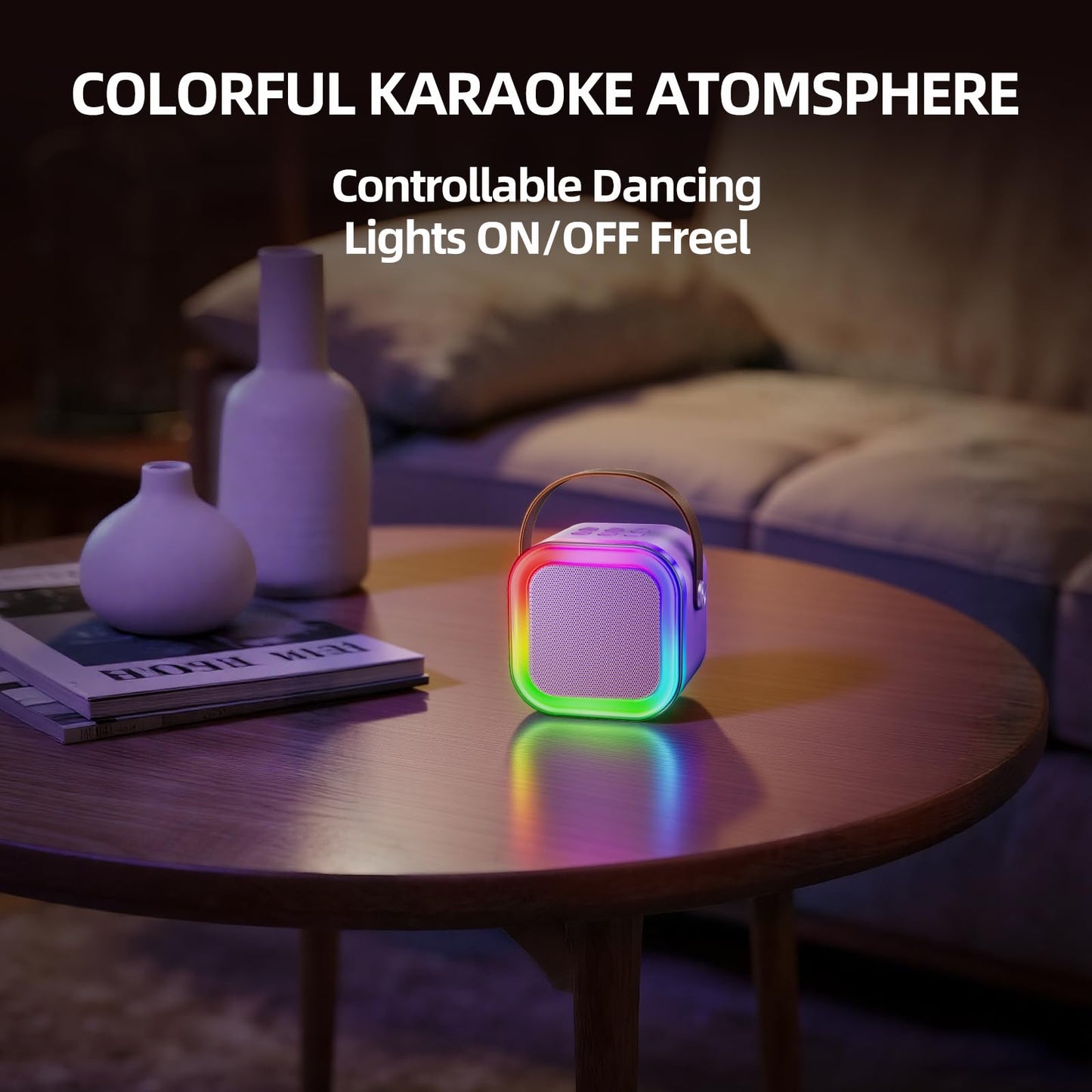 Kinglucky Mini Karaoke Machine for Kids, 2025 TOP Birthday Gifts Ideas for 3-12 Year Old Girls, Christmas Party Gifts Kids' Personal Video Players Accessories with 2 Wireless Microphones - Purple