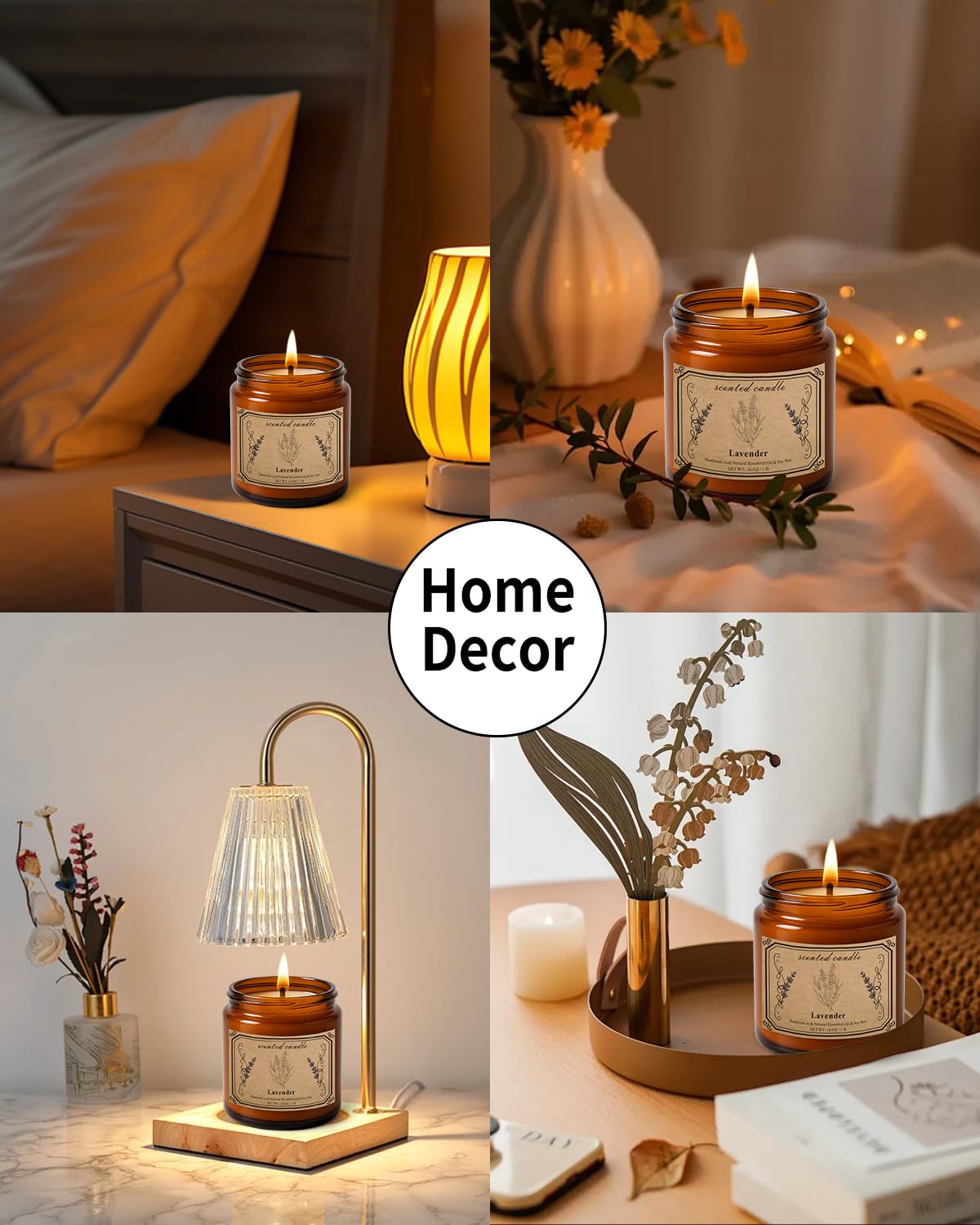 Candles for Home Scented, 16oz Large Soy Wax Lavender Scented Candle, 100 Hour Burn Time, Aromatherapy Candle, Ideal for Christmas, Anniversary, Birthday Gift