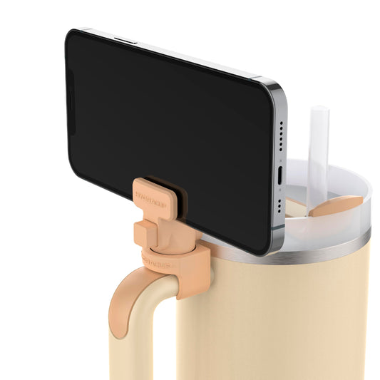 HydraClip Phone Attachment - Watch, Carry, Record, & Stay Organized, Use as Phone Stand or Tripod, Hands Free Detachable, Stanley Cup Accessories, Spring Loaded Secure Grip (Desert Sandstone)