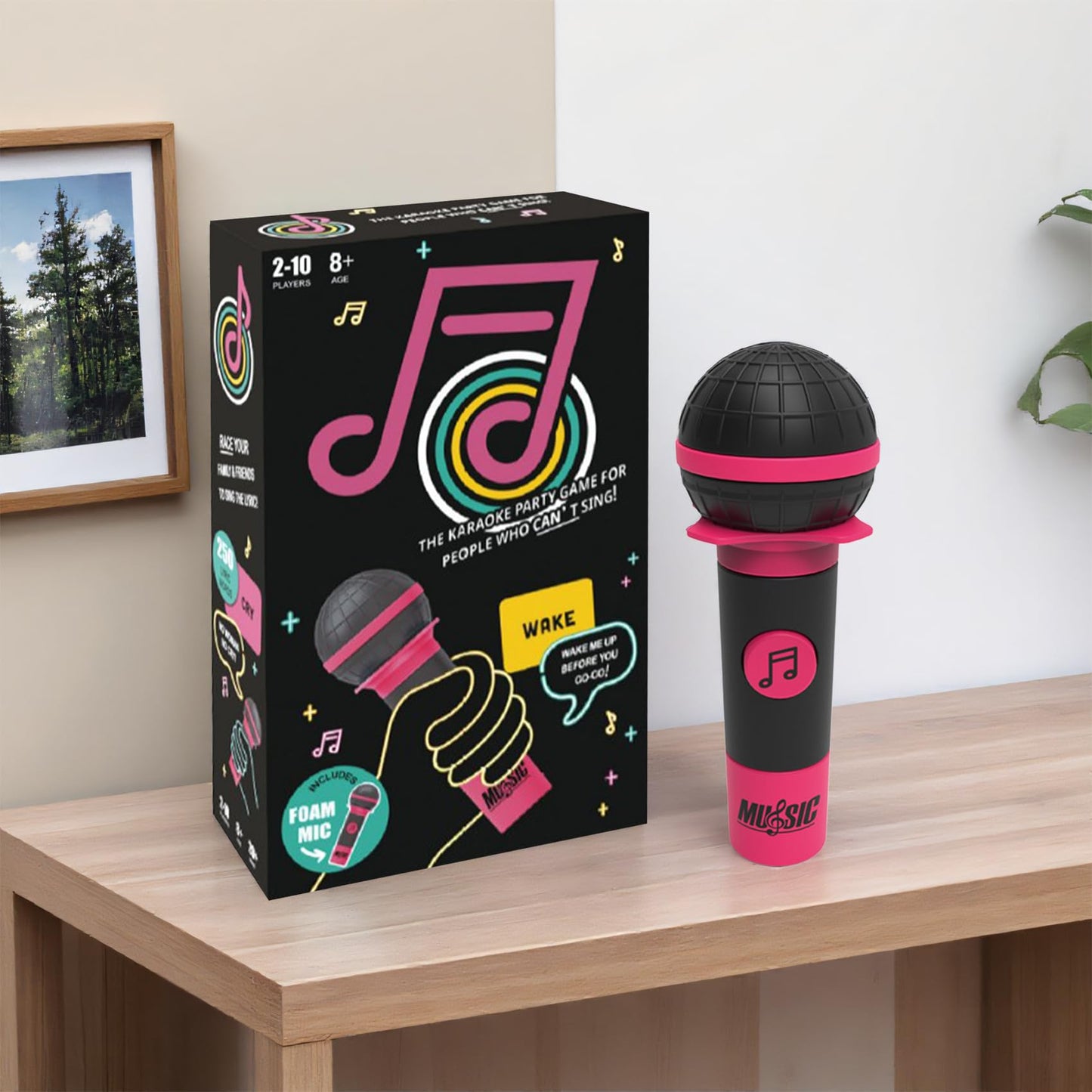 ATG Mic Karaoke Party Game - Hilarious Singing Challenge for Families & Friends with 250 Song Lyrics - Perfect for Game Nights & Birthday Parties 8 Years Old (2-10 Players)