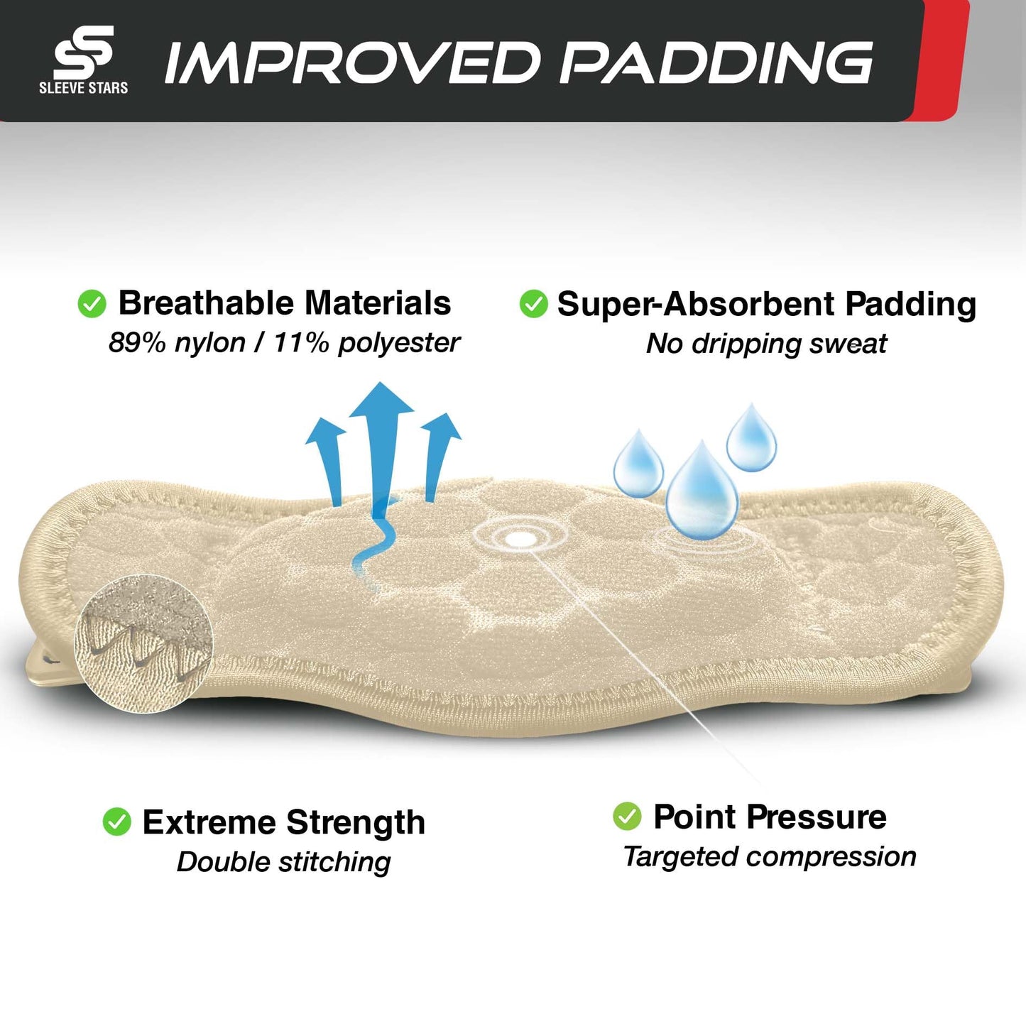 Sleeve Stars Tennis Elbow Brace for Men & Women, Tendonitis Elbow Brace & Strap Golfers Elbow Brace Counterforce Band for Tendon Pain Relief & Support for Forearm w/ 3 Straps Fits 9-23" (Single/Beige)