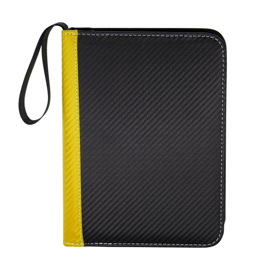 MaoKea Card Binder For Card 4-Pocket Sleeves with 440 Cards Holder,Game Collection Binder Card Holder Of Fit for TCGcard album,game card Yugioh Trading Sports Cards (Yellow and black)