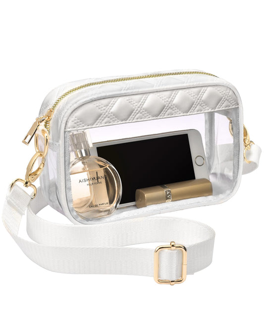 Bulado Clear Crossbody Bag Stadium Approved, Clear Purses for Women Stadium Crossbody for Events Concerts Sports Outfits