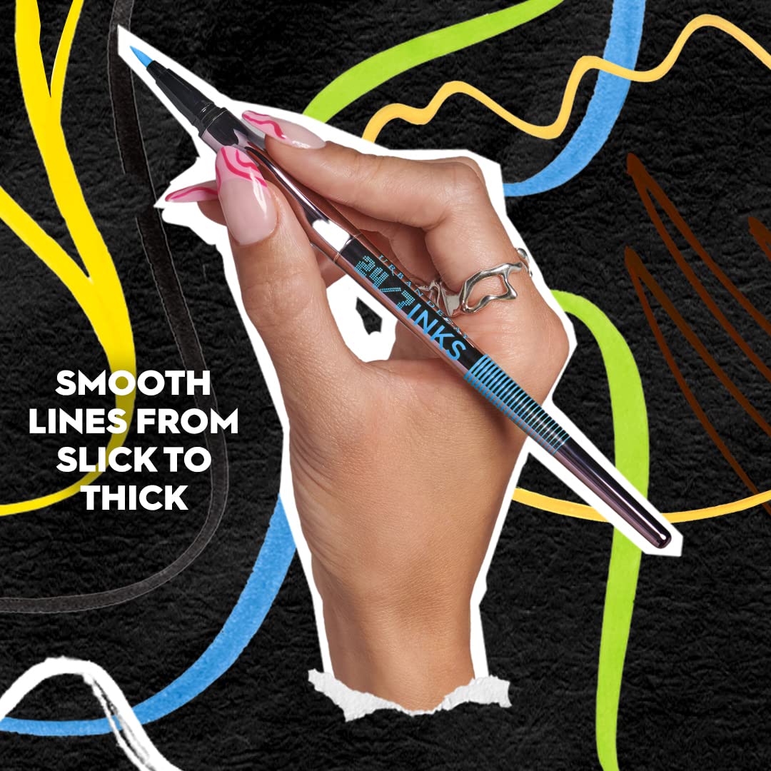 Urban Decay 24/7 Inks Liquid Eyeliner Pen – Water-Resistant, Smudge-Proof – Up to 24HR Wear – Ergonomic Grip – Vegan & Cruelty Free – Freak (Matte Lime Green, Felt Tip)