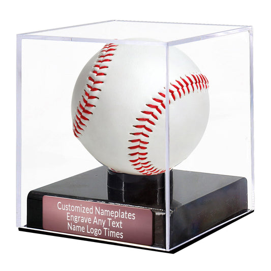 Custom Baseball Display Case Acrylic Baseball Holder Case Laser Engraved Plaque Showcase Your Cherished Baseball Memorabilia