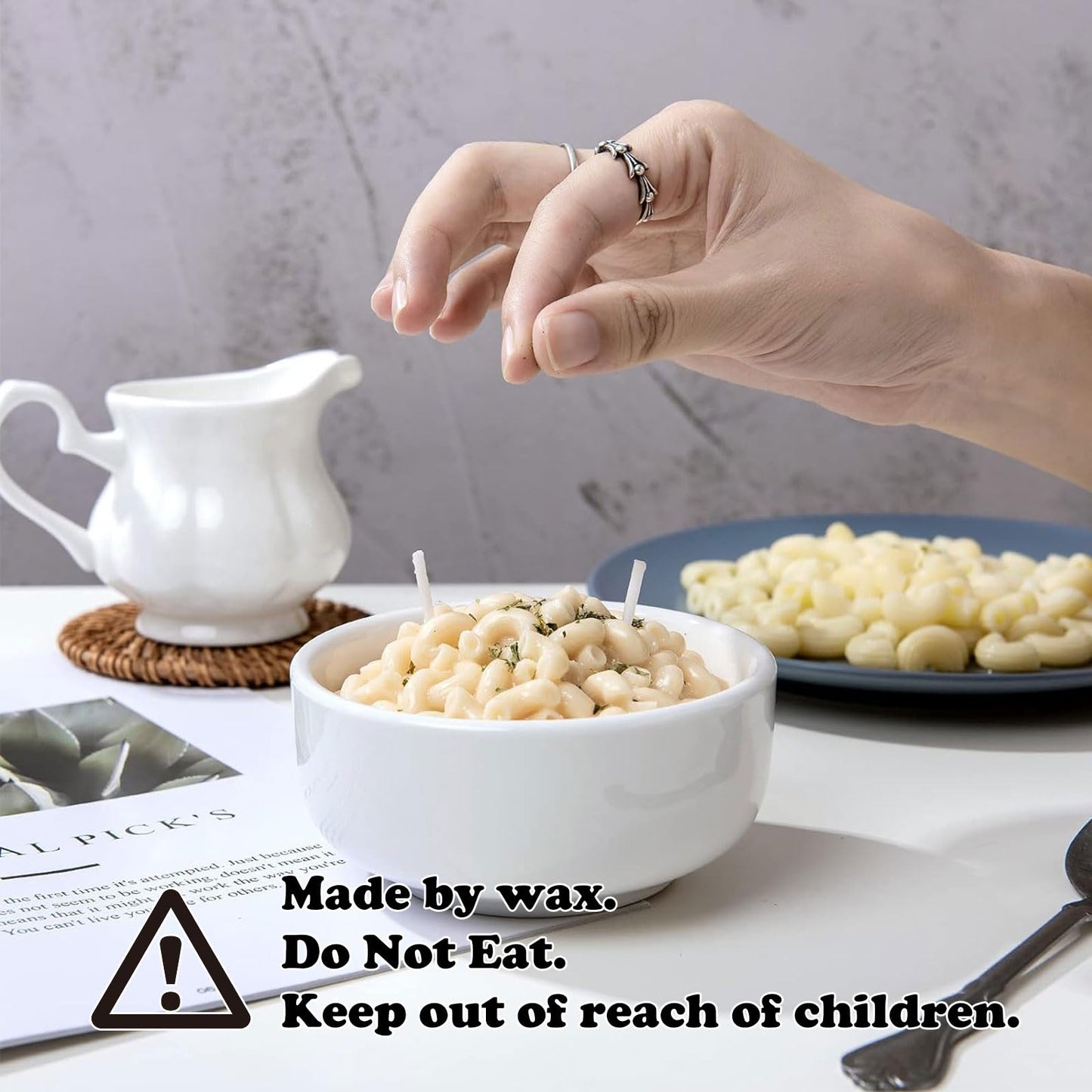 Macaroni and Cheese Pasta Bowl Scented Candle Ritual Gift for Your Lovers Friends