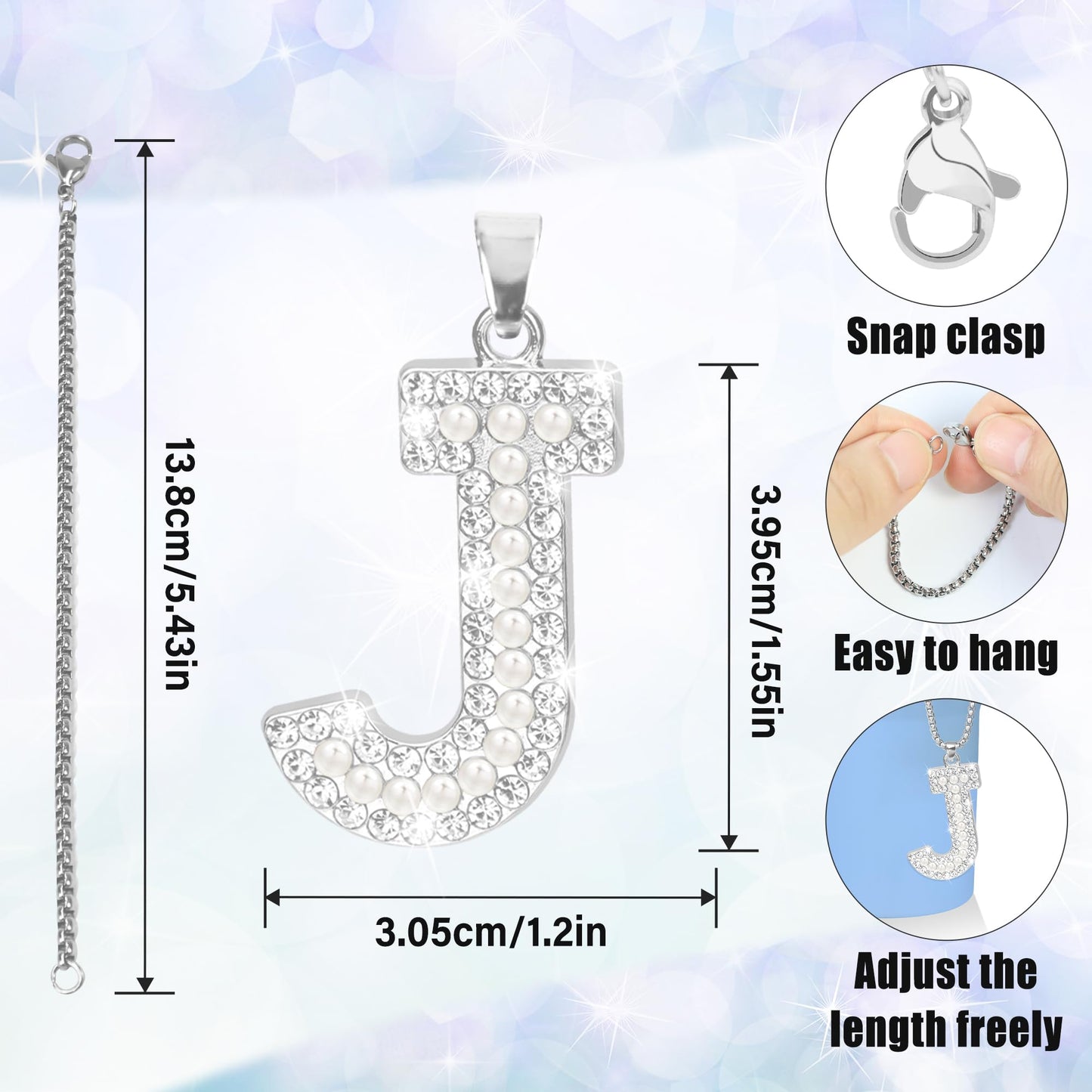 UBEEKOO Tumbler Accessories Compatible with Stanley Tumbler with Handle, Water Bottle Accessories for Stanley Cup 40/30oz with Diamond Glitter Charm, Bling Chain for Stanley Cup Accessories,J