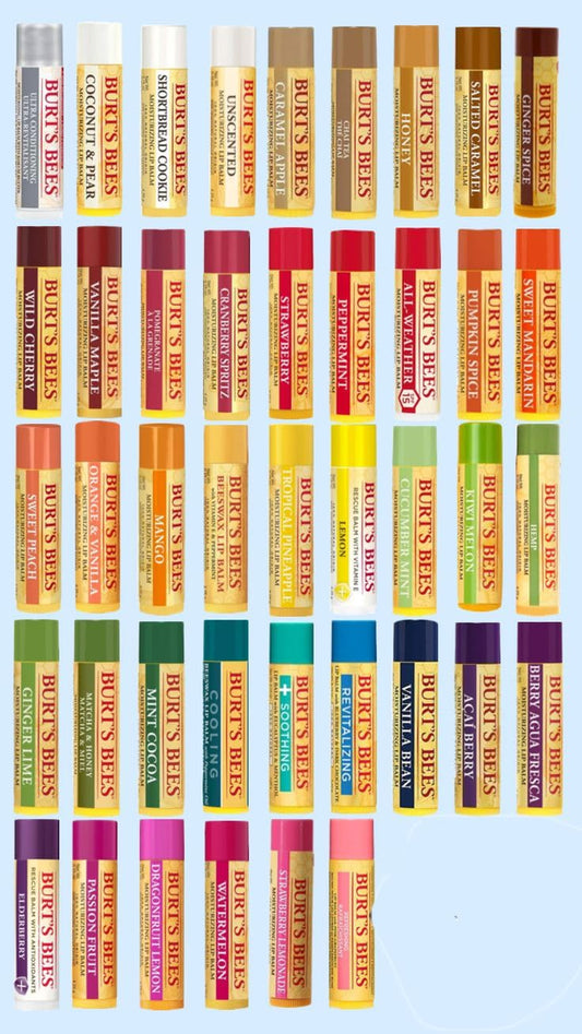 Burt's Bees 10 Pack Gift Set Lip Balm Assorted Mix Pack, 10 differnt flavors chosen at random