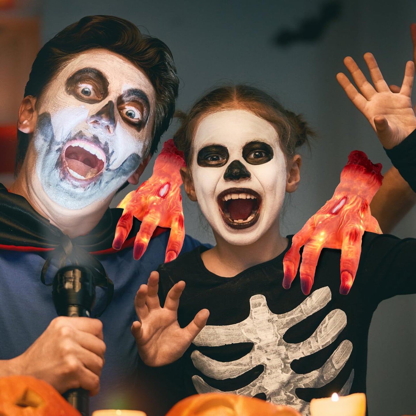 Green Convenience Halloween Decorations Crawling Hand,Halloween Automatic Crawl with Spooky Music Battery Powered Lifelike Scary Can Glow and Moving Hand for Costume Party Holiday Decorations