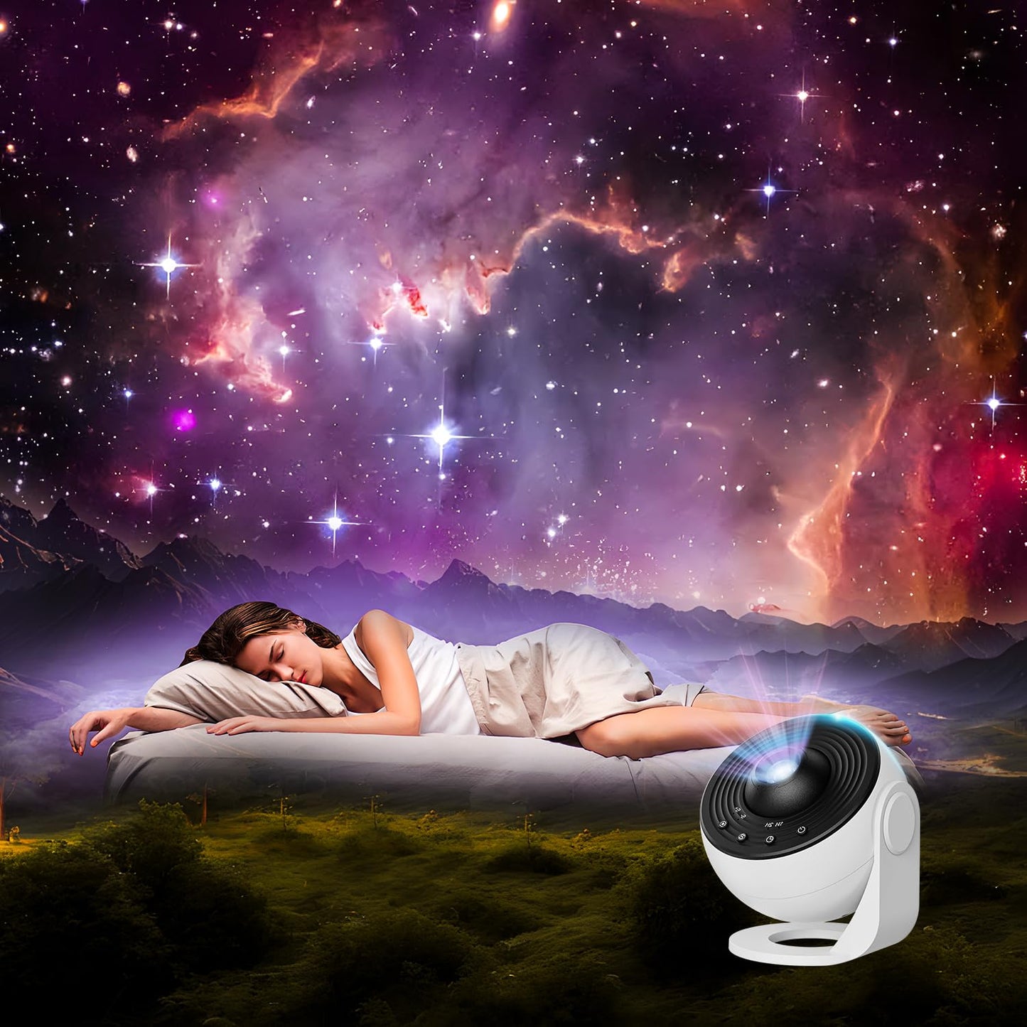 Galaxy Projector for Bedroom, 13 in 1 Planetarium Star Projector with Solar System & Constellation, Night Light for Ceiling - 360° Rotating with Timer, Adjustable Knob, Kids Adults Room Decor (White)