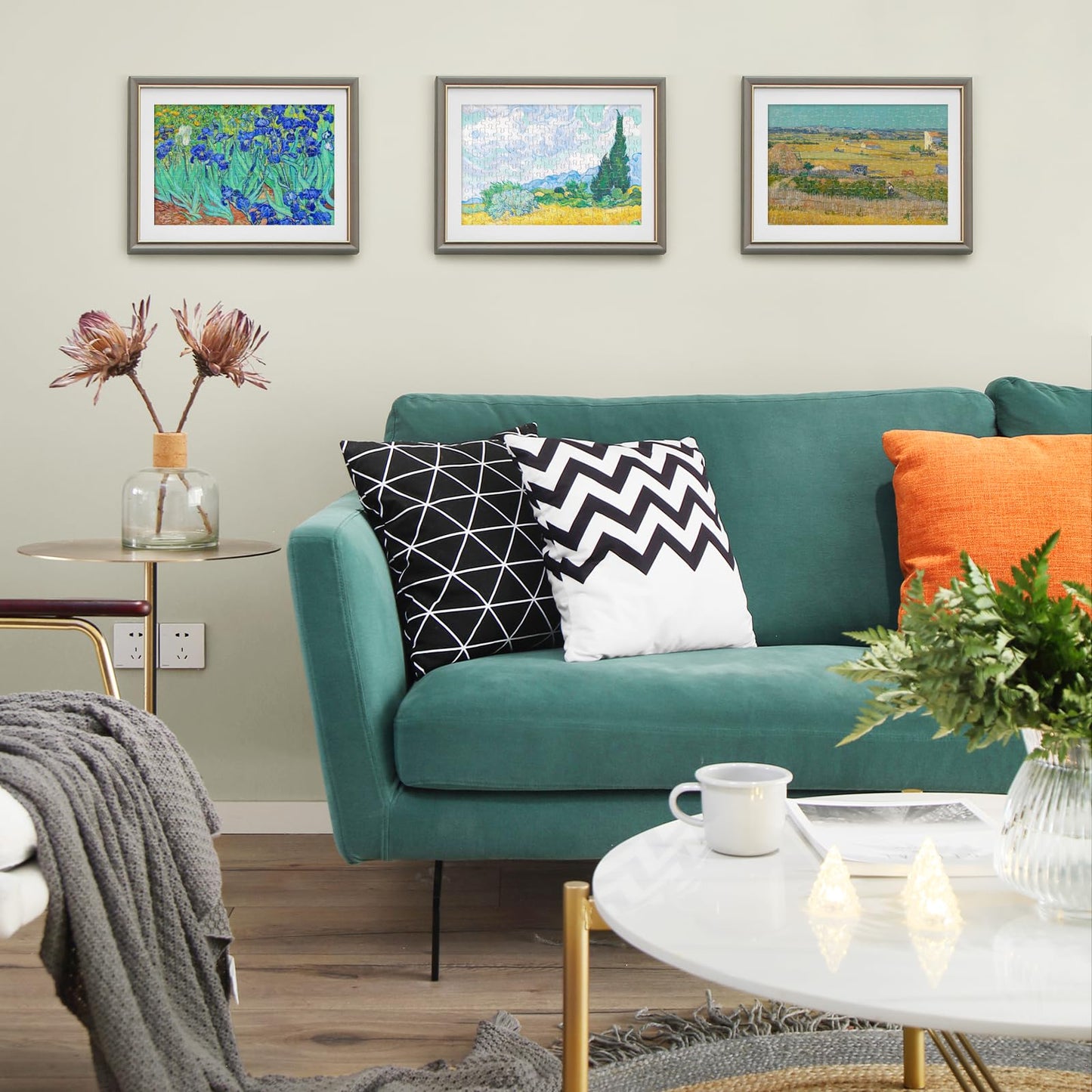 150 Pieces Mini Jigsaw Puzzles for Adults & Kids, 6" x 4" Small Jigsaw Puzzles Capsule Tube Jigsaw Puzzles Intelligent Game, Wheat Field with Cypresses Irises The Harvest (Wheatfields) 3 Pack