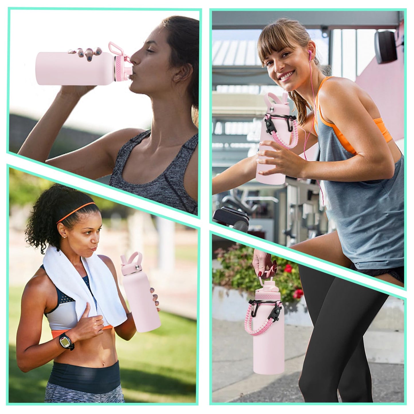 32 OZ Water Bottles with Straw, Storage Carrier Bag, Paracord Handle & Chug Lid, BPA-free Vacuum Insulated Water Bottle 32oz, Keep Cold 48Hrs & Hot 24Hrs, Stainless Steel Hydro Sports Office Travel