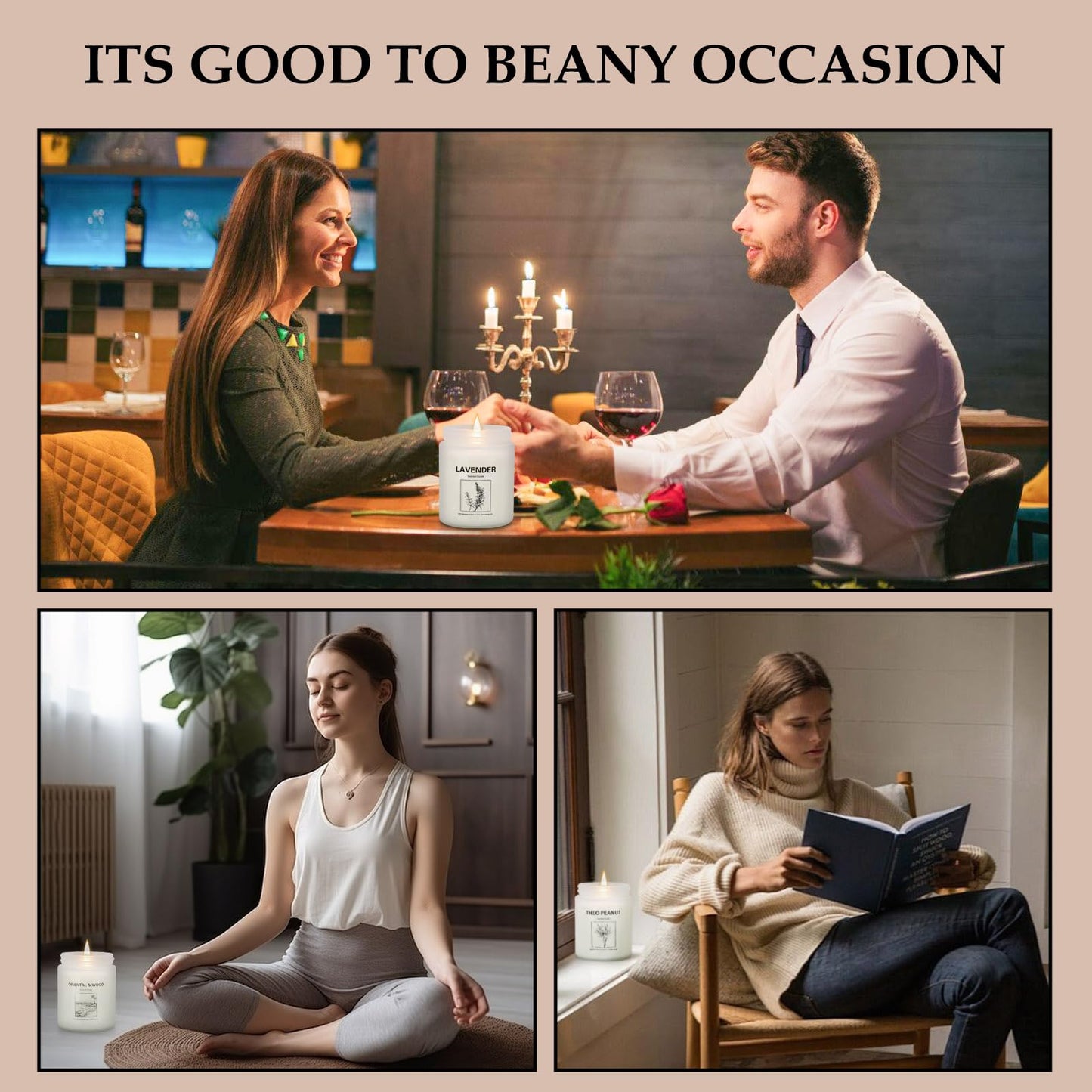 Candles for Home Scented,Lavender Candle Gifts Set,Made with Natural Soy Wax & Essential Oils, 6 Pack 42 Oz Candles Gifts for Women, Ideal for Birthday, Valentine's Day, Thanksgiving