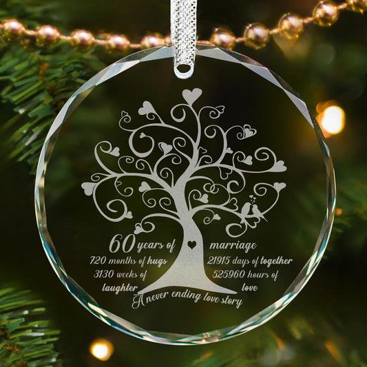 60th Wedding Ideas, 60th Anniversary Ornament, 60 Years of Marriage, Happy 60th Anniversary Christmas Ornaments Decorations