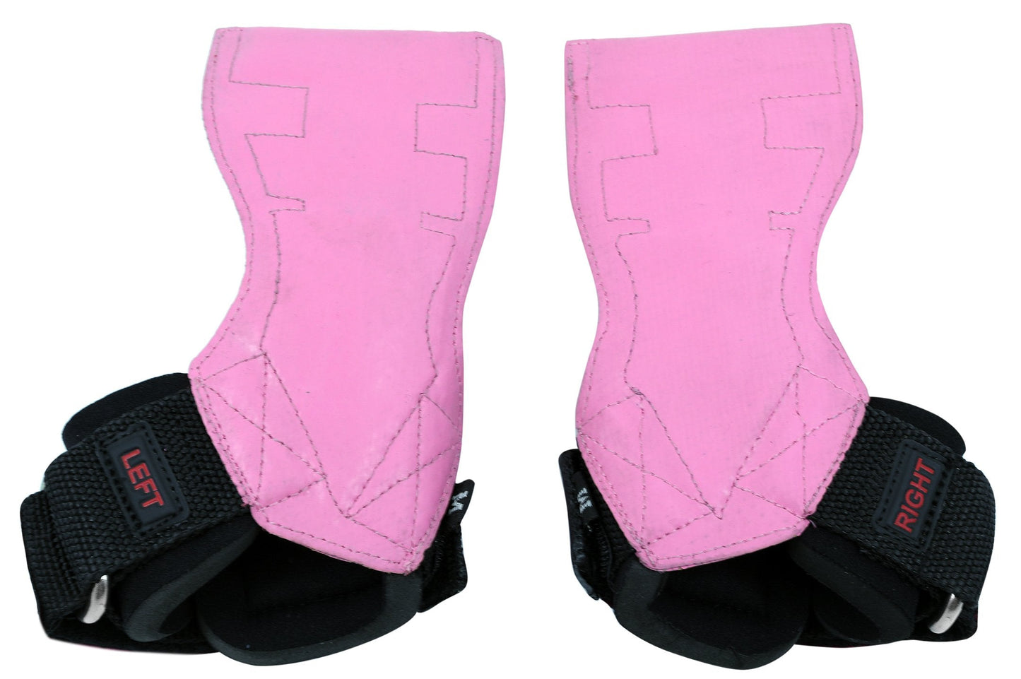 Lifting Grips PRO Weight Gloves Best Heavy Duty Straps Alternative to Power Hooks Deadlifts Adjustable Neoprene Padded Wrist Wrap (Pink Rubber, Small 5.0"-6.40" Wrist Size)