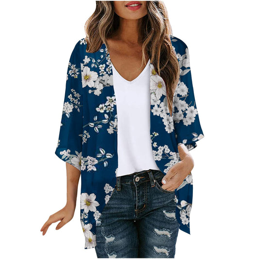 Women Kimono,Kimonos for Women Plus Size Casual Cover up Floral Print Puff Sleeve Kimono Cardigan Lightweight Summer Cruise Outfits Lightning Deals of The Day Prime Today only